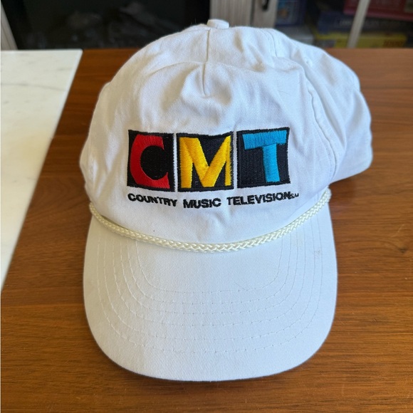 Vintage Country Music Television CMT Logo White Cap - Picture 3 of 4